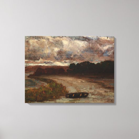 Boot op de Oever - Edward Mitchell Bannister  Canvas Afdruk (Voorkant)