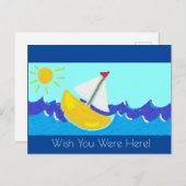 Boot op een golf briefkaart (Voorkant / Achterkant)