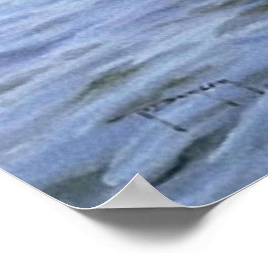 boot op een rivierkunstwerk poster (Hoek)