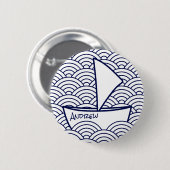 Boot op golven Ronde Button (Voorkant /achterkant)