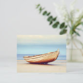 Boot op het strand Briefkaart (Staand voorkant)