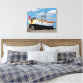 Boot op het strand canvas afdruk (Insitu (Slaapkamer))
