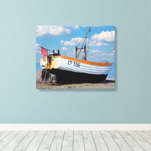 Boot op het strand canvas afdruk (Insitu (Houten vloer))