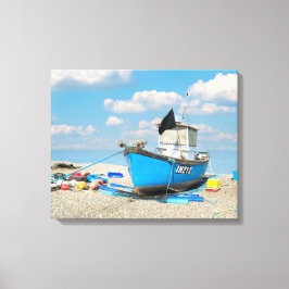 Boot op het strand canvas afdruk