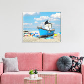 Boot op het strand canvas afdruk (Insitu (Woonkamer))