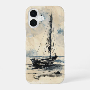 Boot op het strand iPhone 16 hoesje