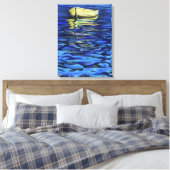 Boot op het Zee Canvas Print - Schilderij (Insitu (Slaapkamer))