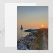 Boot op Lake Ontario tijdens zonsondergang kaart (Voorkant / Achterkant)