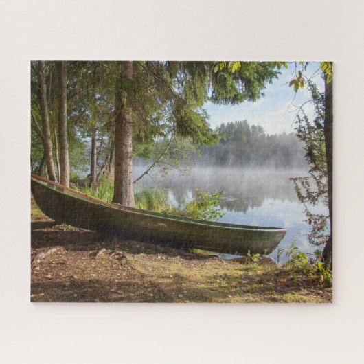 Boot op rivier Schilderachtige legpuzzel (Horizontaal)