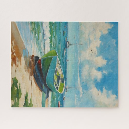 Boot op strand puzzel (Horizontaal)