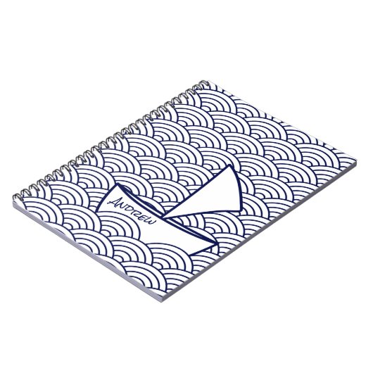 Boot op Waves Foto Notitieboek (Linkerzijde)