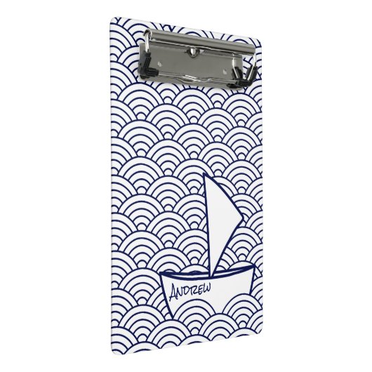 Boot op Waves Mini Klembord (Schuin)