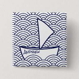 Boot op Waves Square Button