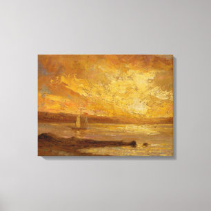 Boot op zee - Edward Mitchell Bannister - c1890 Canvas Afdruk