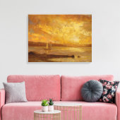 Boot op zee - Edward Mitchell Bannister - c1890 Canvas Afdruk (Insitu (Woonkamer))