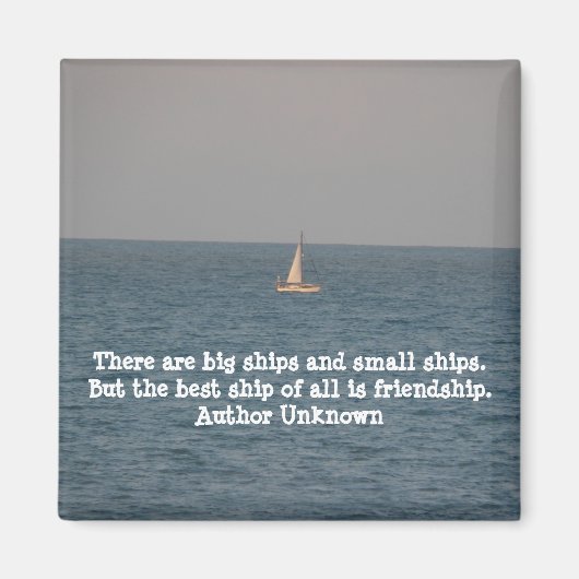Boot op Zee-met vriendschap Quote Magneet (Voorkant)