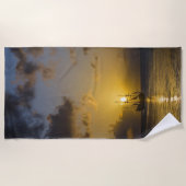 boot op zonsondergang strandlaken (Voorkant)