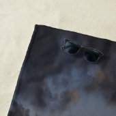 boot op zonsondergang strandlaken (In situ)