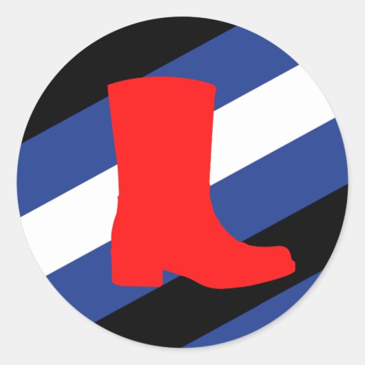 Boot Pride Flag Ronde Sticker (Voorkant)