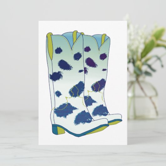 Boot Scoot Blank Card (Blue/Green) Kaart (Staand voorkant)