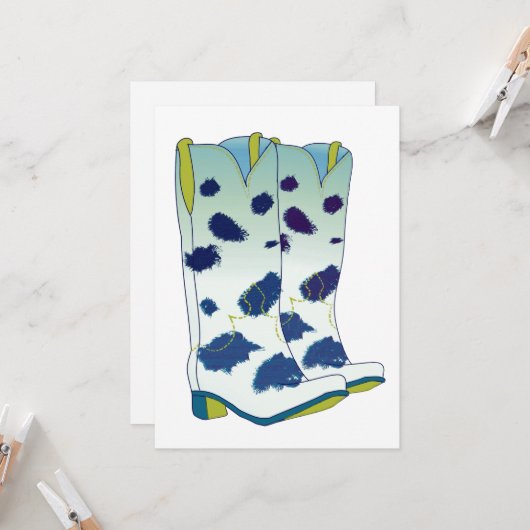 Boot Scoot Blank Card (Blue/Green) Kaart (Voorkant / Achterkant in situ)