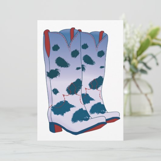 Boot Scoot Greeting Card (Blue) Kaart (Staand voorkant)