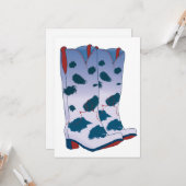 Boot Scoot Greeting Card (Blue) Kaart (Voorkant / Achterkant in situ)