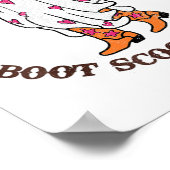Boot Scoot Spooky Cowboy Ghost Groovy Retro Hallow Poster (Hoek)