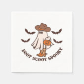 Boot Scoot Spooky Cowboy Ghost Groovy Retro Hallow Servet (Voorkant)