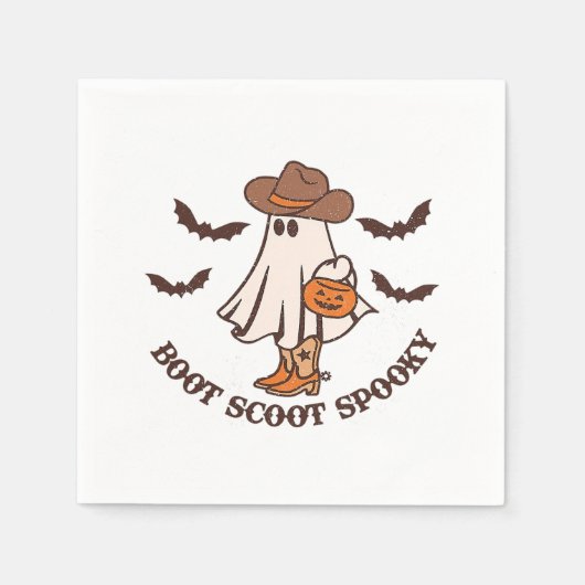Boot Scoot Spooky Cowboy Ghost Groovy Retro Hallow Servet (Voorkant)