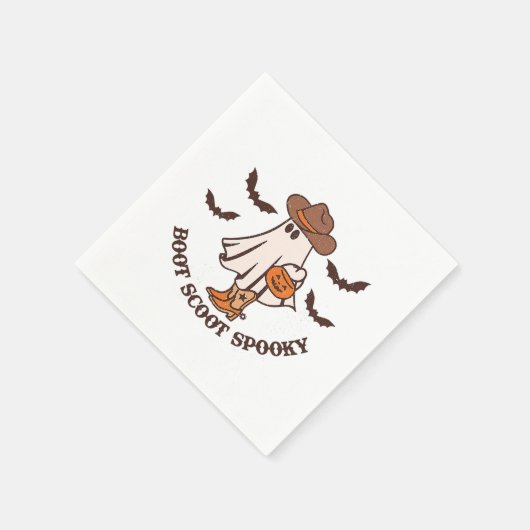 Boot Scoot Spooky Cowboy Ghost Groovy Retro Hallow Servet (Hoek)