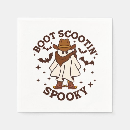 Boot Scoot Spooky Cowboy Ghost Groovy Retro Hallow Servet (Voorkant)