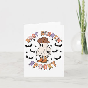 Boot Scoot Spooky Funny Westerne Halloween Cowboy Kaart