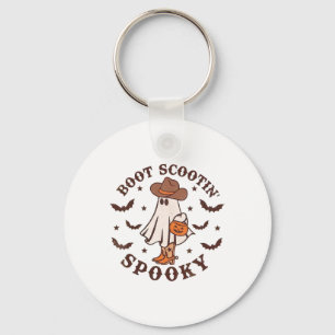 Boot Scoot Spooky Groovy Halloween Western Koeienh Sleutelhanger