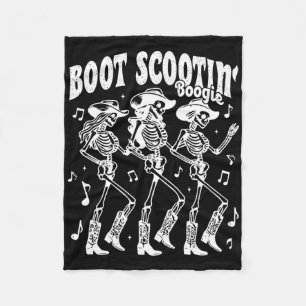 Boot Scootin' Boogie Retro Western Skeleton Dancin Fleece Deken