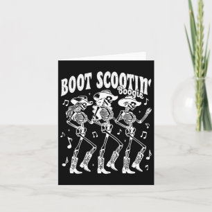 Boot Scootin' Boogie Retro Western Skeleton Dancin Kaart