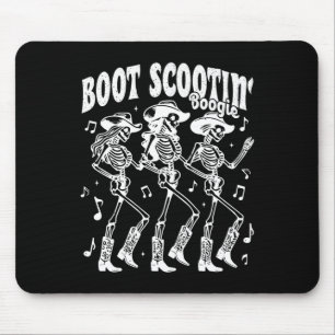 Boot Scootin' Boogie Retro Western Skeleton Dancin Muismat