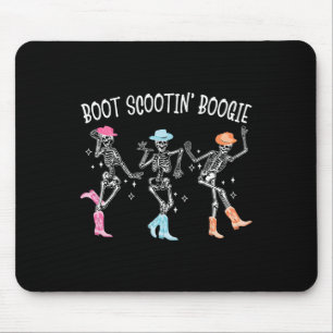 Boot Scootin' Boogie Retro Western Skeleton Dancin Muismat