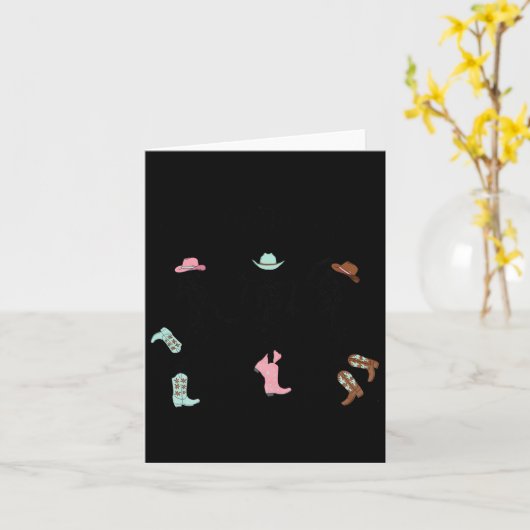 Boot Scootin Boogie Skeletten Dansen Western Hal Kaart (Gele Bloem)