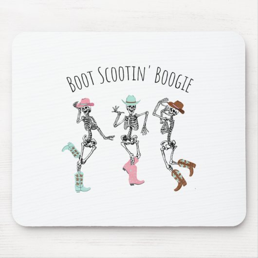 Boot Scootin Boogie Skeletten Dansen Western Hall Muismat (Voorkant)