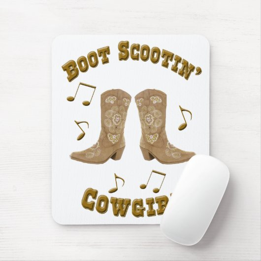 "Boot Scootin' Cowgirl" Westerne Mousepad Muismat (Met muis)