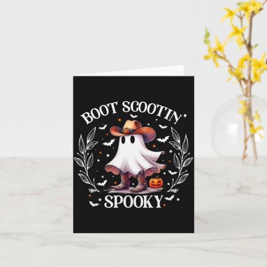 Boot Scootin Soky Retro Western Funny Halloween Cu Kaart (Gele Bloem)