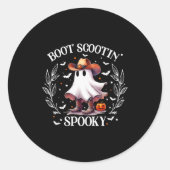 Boot Scootin Soky Retro Western Funny Halloween Cu Ronde Sticker (Voorkant)