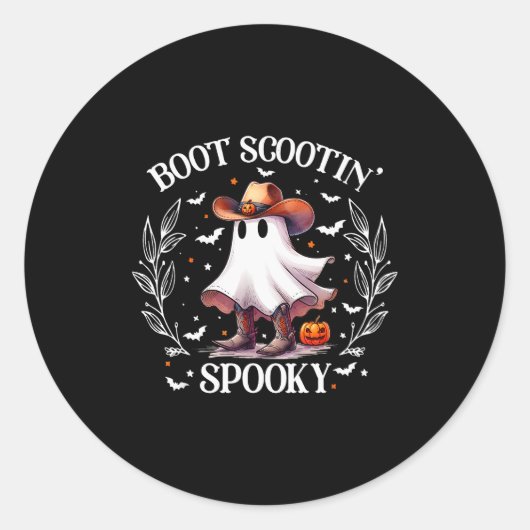 Boot Scootin Soky Retro Western Funny Halloween Cu Ronde Sticker (Voorkant)