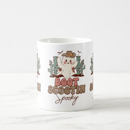 Boot Scootin Spooky Coffee Cup, Cactus en Ghost Koffiemok (Center)