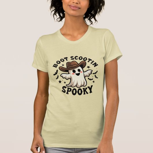 Boot Scootin' Spooky Cowboy Ghost Halloween T-shirt (Voorkant)