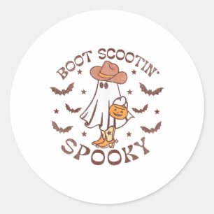 Boot Scootin Spooky Herfst Herfst Thanksgiving Hal Ronde Sticker