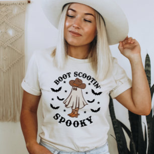 Boot Scootin Spooky Schattige Halloween Ghost T-shirt