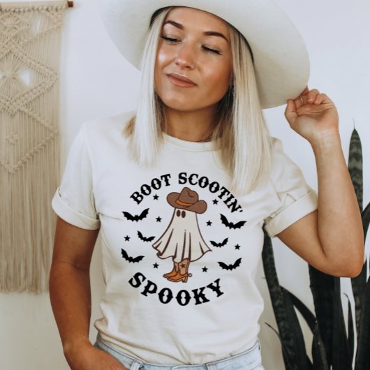 Boot Scootin Spooky Schattige Halloween Ghost T-shirt