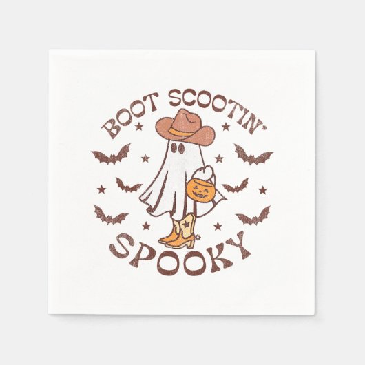 Boot Scootin Spooky, Western Halloween, Retro Herf Servet (Voorkant)